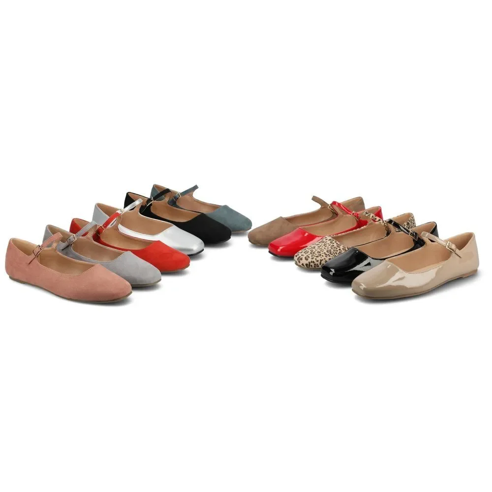 Journee Womens Carrie Buckle Square Toe Mary Jane Dress Flats 7.5